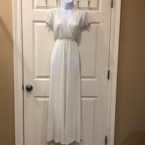 COPY - Long Maxi dress, white with silver undertone, size Medium